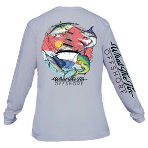 WTF - What The Fin? Long-Sleeve Cotton Wicking Shirt - Jolly Fin NWT‎